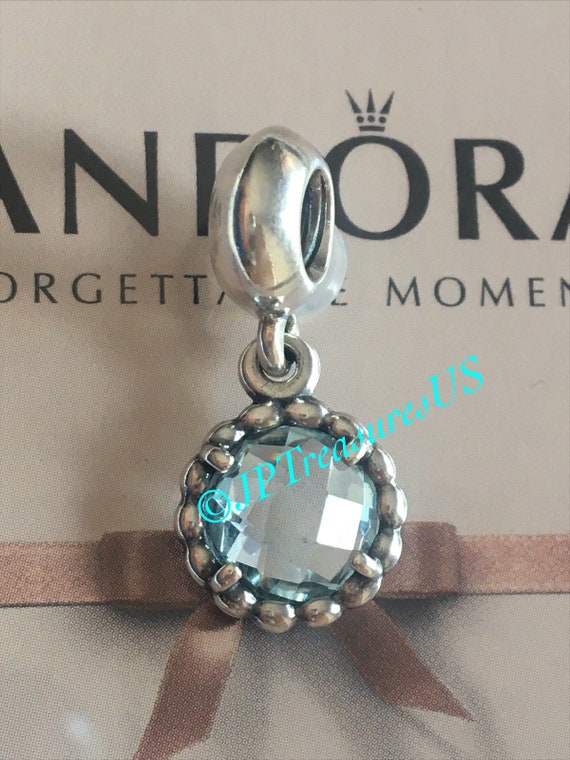 Authentic Pandora Cool Breeze Blue Topaz Dangle Charm Retired