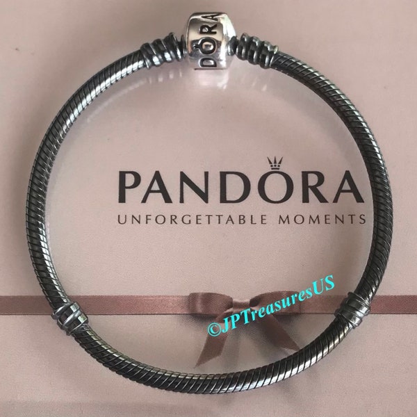 Pandora Oxidized Sterling Silver Bracelet Etsy