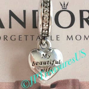 My Beautiful Wife Pandora Married Charm Wedding Day Heart Charm