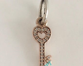 Authentic Pandora Symbol of Lucky in Love Rose Gold Dangle Charm