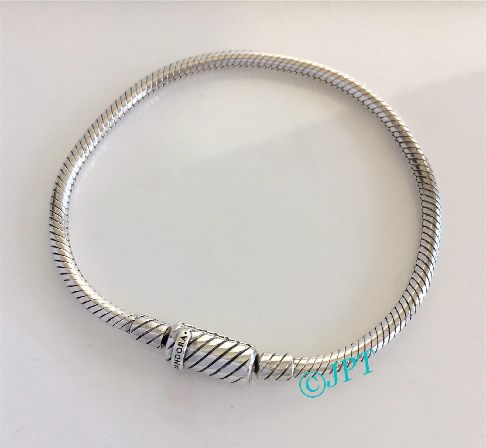 Pandora Bracelet Sliding Easy Close Magnetic Clasp Snake Chain 6.9 