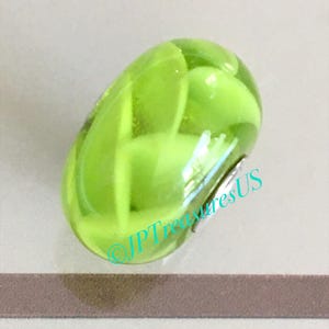 Authentic Trollbeads Lime Green Murano Glass Bead Trollbeads Charm Trollbeads Free Shipping