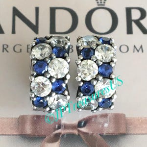 Pandora Clear Blue Sparkling Clip Charm - Etsy