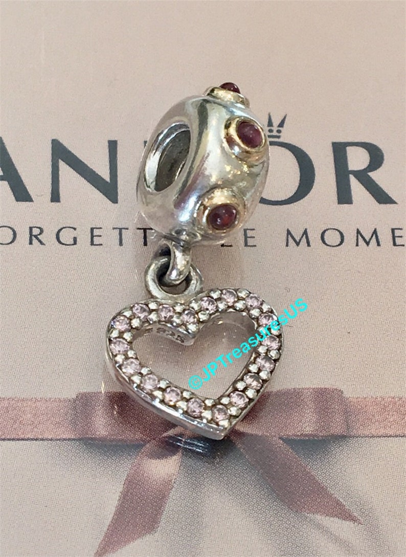 Authentic Pandora Be My Valentine Heart Dangle Charm Two Tone Etsy