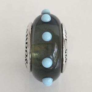 Pandora White Seeing Spots Murano Glass Charm Retired Pandora Charm Murano Glass Bead Free Shipping