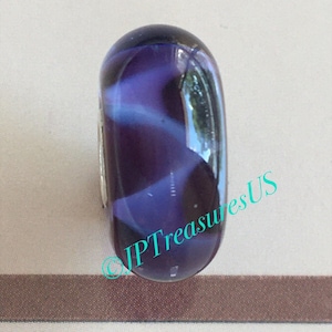 Trollbeads Purple Wave Murano Glass Bead Trollbeads Charm Trollbeads Free Shipping