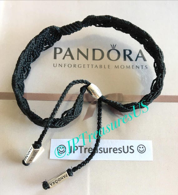 Authentic Pandora Macrame Black Woven Bracelet Pandora Bracelet Free Shipping Etsy