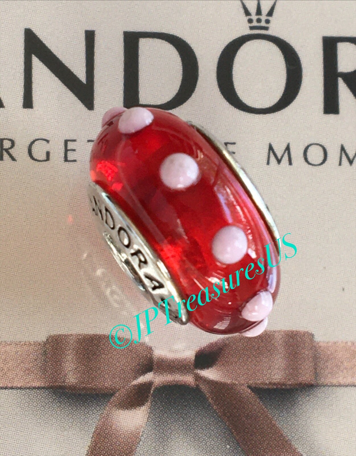 Authentic Pandora Seeing Spots Red/pink Murano Glass Charm - Etsy