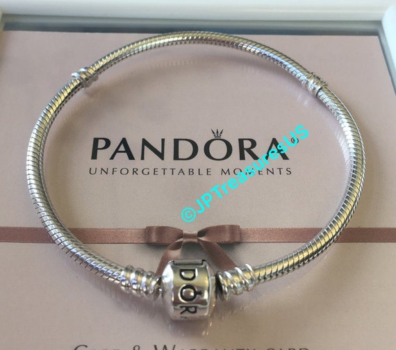 Authentic Pandora Bracelet Sterling Silver Barrel 