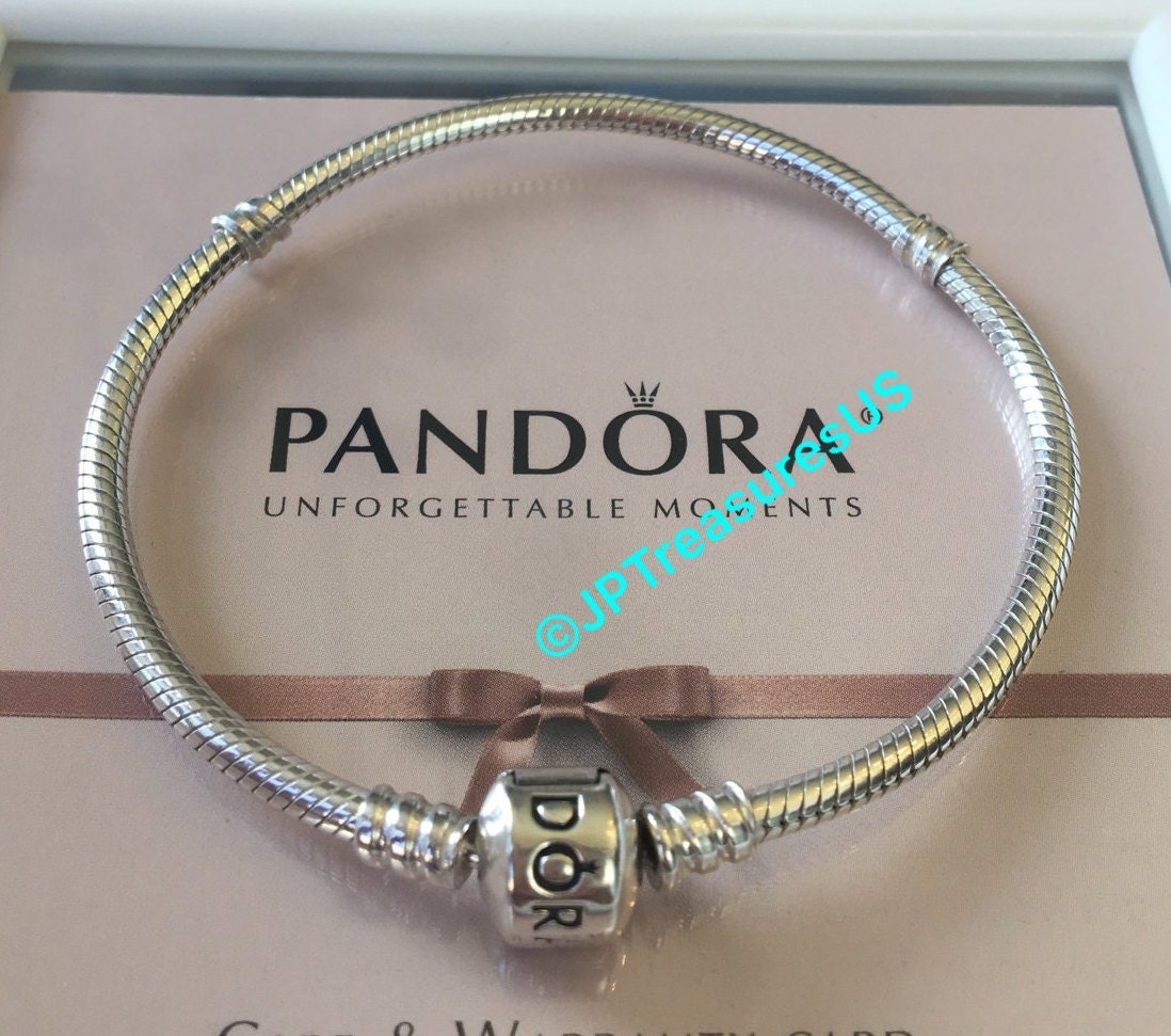 Authentic Pandora Bracelet Sterling Silver Barrel Clasp 7.5 19cm