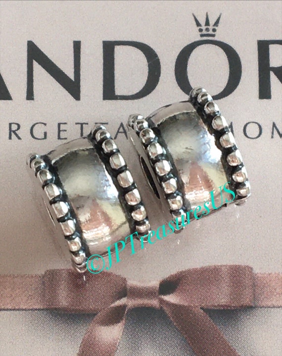 Authentic Pandora Bracelet Sterling Silver Barrel… - image 7