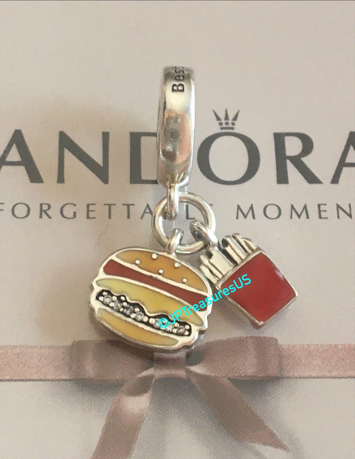 Pandora burger and shop fries charm