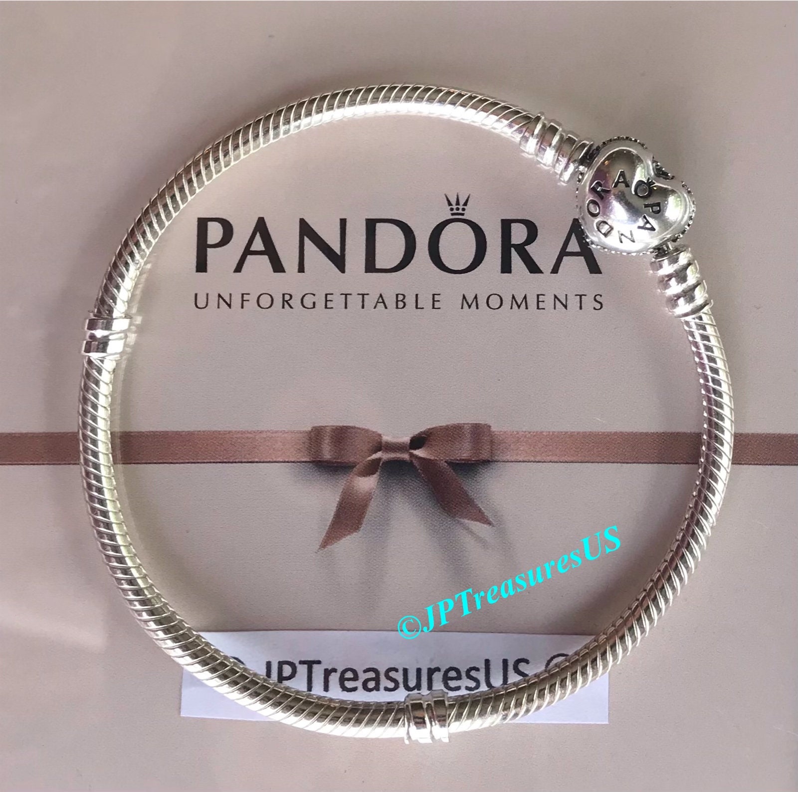 Buy Authentic Pandora Bracelet Heart Shape Clasp Sterling Silver 7.9 20cm  Pandora Free Shipping Online in India - Etsy