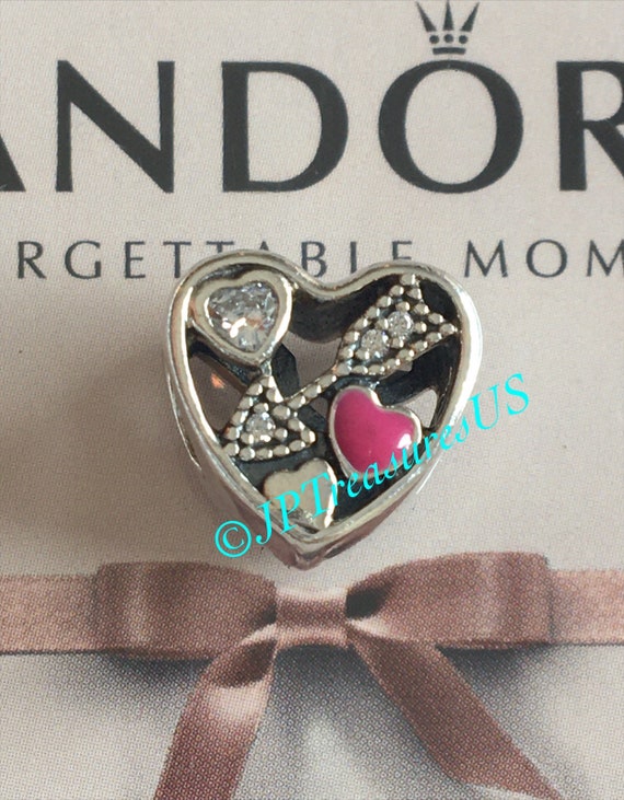 Loving Hearts of Pandora Necklace with Clear CZ