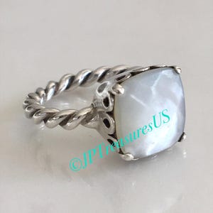 Pandora Mother of Pearl Twist Elegant Sincerity Ring Size 52 (Size 6 in US)Retired Pandora Pearl Ring Pandora Ring Free Shipping