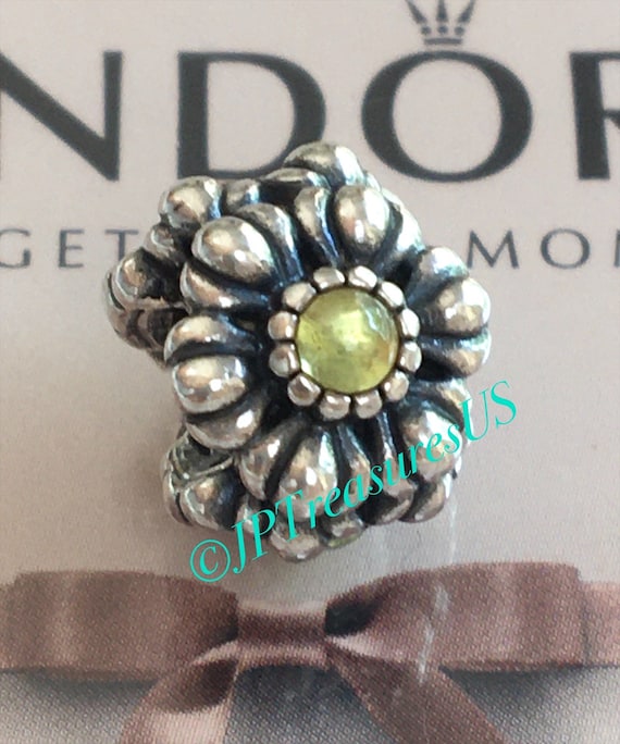 Authentic Pandora Birthday Bloom August Peridot Stone Charm