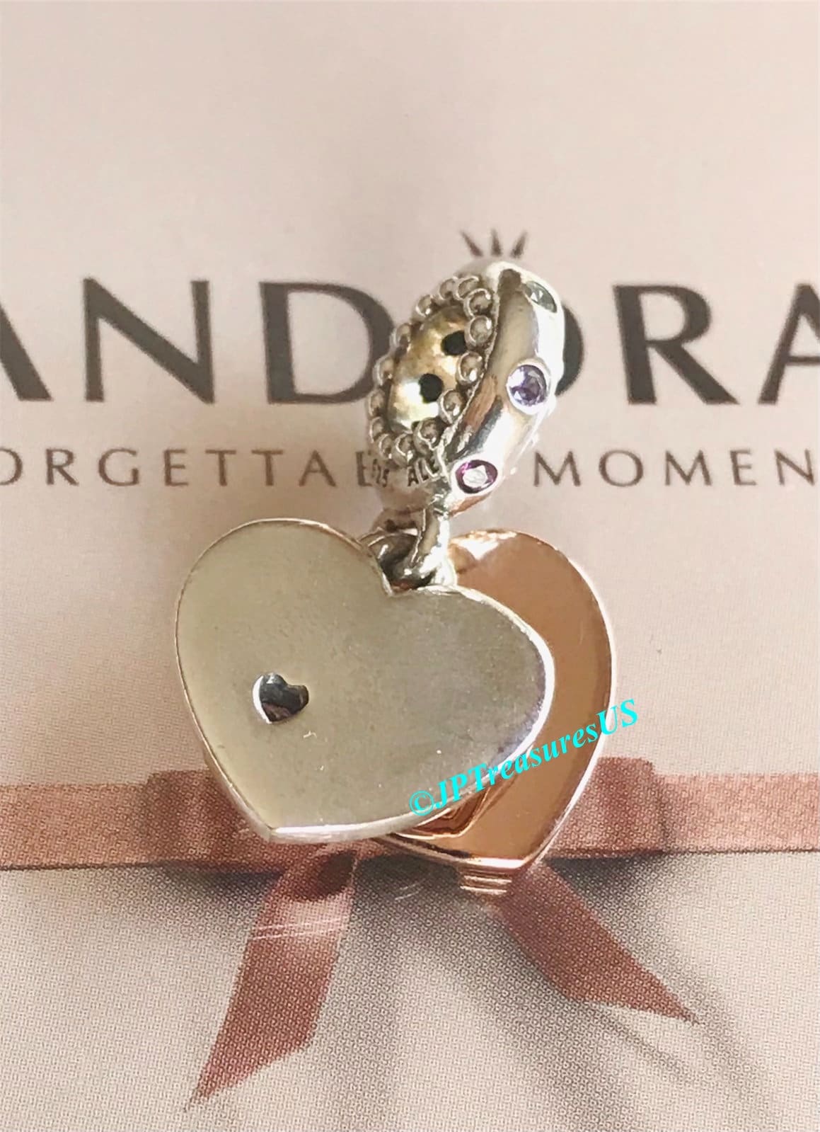 Authentic Pandora Part of My Heart Pendant Multicolored Charm Pandora Rose Gold Plated and Silver Pandora Charm