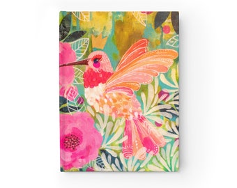 Journal vierge à couverture rigide "Hummingbird Queen" (5 x 7,24 pouces)