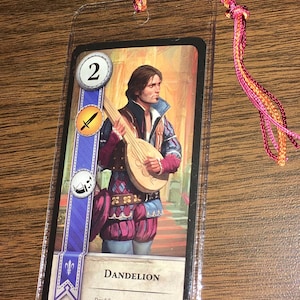 Dandelion/Jaskier 5.5&quot; x 2.5&quot; Witcher III Video Game Gwent Card Bookmark - Card Sourced from Official Deck