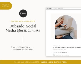 Social Media Questionnaire Dubsado Form | Canva Templates | Dubsado Questionnaire Form | Business Templates | Branding Questionnaire