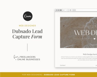 Dubsado Lead Capture Form for Web Designers | Canva Templates | Web Design Questionnaire | Lead Capture Form | Business Templates
