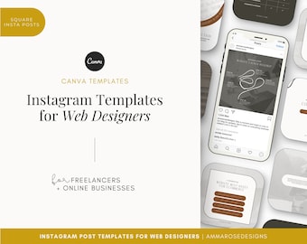 Modelli di post Instagram per web designer / Modello Instagram Canva / Post per web designer / Post Instagram per web design / Marketing per web designer