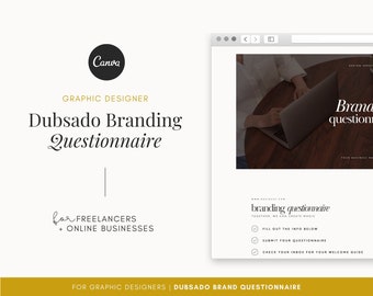 Brand Questionnaire Dubsado Form | Canva Templates | Dubsado Questionnaire Form | Business Templates | Branding Questionnaire