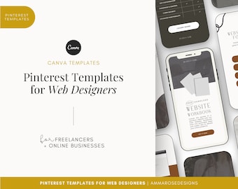 Web Designer Pinterest Templates | Social Media Posts for Web Designers | Pinterest Canva Templates | Web Designer Template | Pin Templates