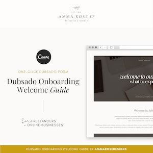 Dubsado Onboarding Welcome Guide | Canva Templates | Dubsado Questionnaire Form | Business Templates | Client Onboarding | Client Welcome