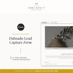 Dubsado Lead Capture Form for Graphic Designers | Canva Templates | Project Management | Lead Capture Form | Business Templates