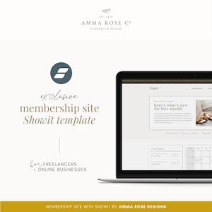 Membership Website Template | Showit Website Template | Online Business Website | Minimalist Website Design | Editable Template