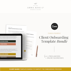 Client Onboarding Bundle | Canva Template | New Client Welcome Packet | Editable Client Contracts | Social Media Manager | Business Coach