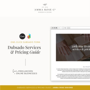 Dubsado Services & Pricing Guide | Canva Templates | Dubsado Editable Template | Business Templates | Client Onboarding | Client Welcome