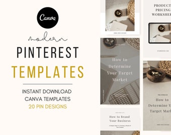 Modern Pinterest Pins | Pinterest Templates | Pinterest Management | Canva Templates | Pinterest Graphics | Marketing Templates | Canva Pin