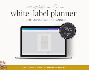 White Label Home Management Planner | Extended License | Editabled Home Planner | Household Planner | Custom Planner | Downloadable Planner