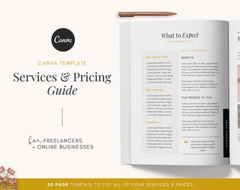Services & Pricing Guide Template | Business Template | Portfolio Template | Pricing Template | Price List | Business Tools | Client Guide