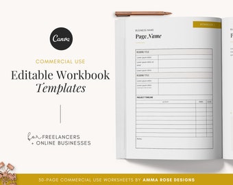 Editable Business Worksheet Bundle | Editable PDF | Checlist Template | Commercial Use | Business Templates | Blogger Template
