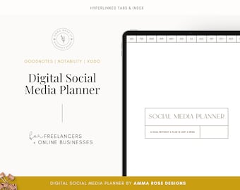 Digital Social Media Planner | Social Media Kit | Content Planner | Social Marketing | Social Media Posts | Social Media Content
