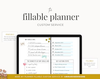 Make My Planner Fillable | Convert Your Business Planner Into a Fillable Format | Custom Service | Fillable Planner | Editable Planner