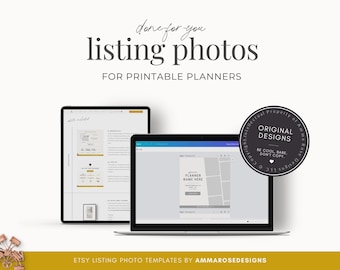 Etsy Listing Mockup | Planner Template | Planner Mockups | Etsy Marketing | Canva Mockup | Planner Scene | Planner Pages Mockup