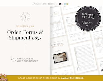 Carnet de commandes | Bon de commande personnalisé imprimable | Suivi de commande | Formulaires pour petites entreprises | Bons de commande imprimables | Carnet de commandes