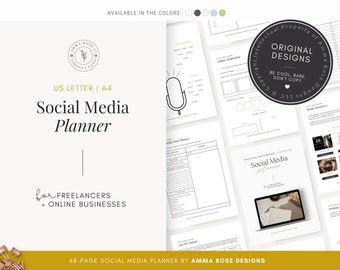 Social Media Planner | Business Marketing | Social Media Plan | Instagram Planner | Social Media | Marketing Planner | Printable Planner