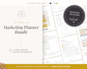 Marketing Planner | Marketing Workbook | Marketing Plan | Business Marketing Plan | Marketing Strategy | Social Media Marketing