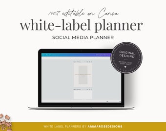 White Label Social Media Planner | Extended License | Editable Planner | Personalized Planner | Custom Planner | Downloadable Planner