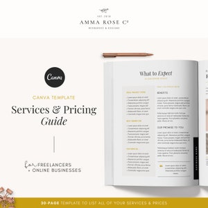 Services & Pricing Guide Template | Business Template | Portfolio Template | Pricing Template | Price List | Business Tools | Client Guide