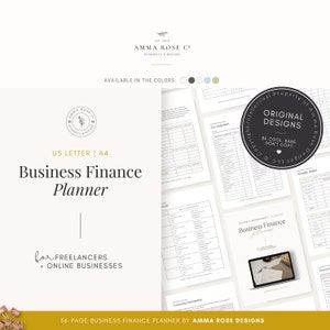 Business Financial Planner | Small Business Finance Template | All-in-One Budget Plan Printable, Monthly Trackers | Annual Overview
