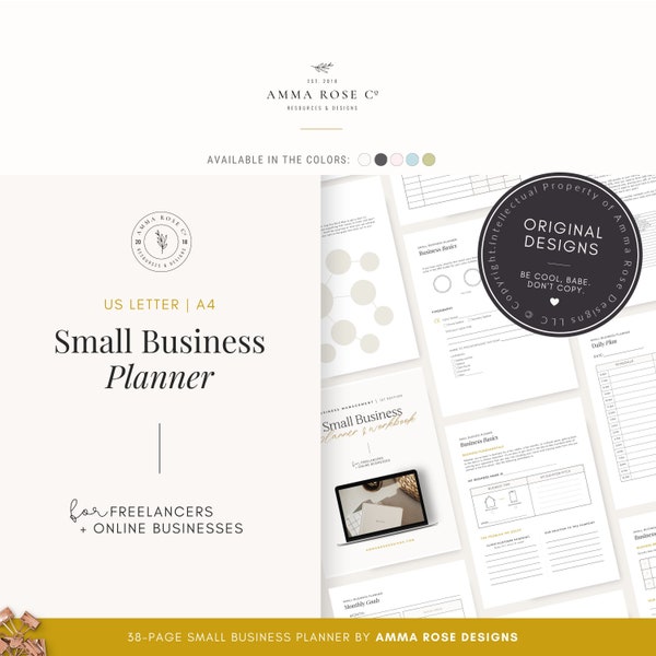 Small Business Planner | Business Binder Printable | Side Hustle Planner | Home Business | Business Goals | Entrepreneur Planner
