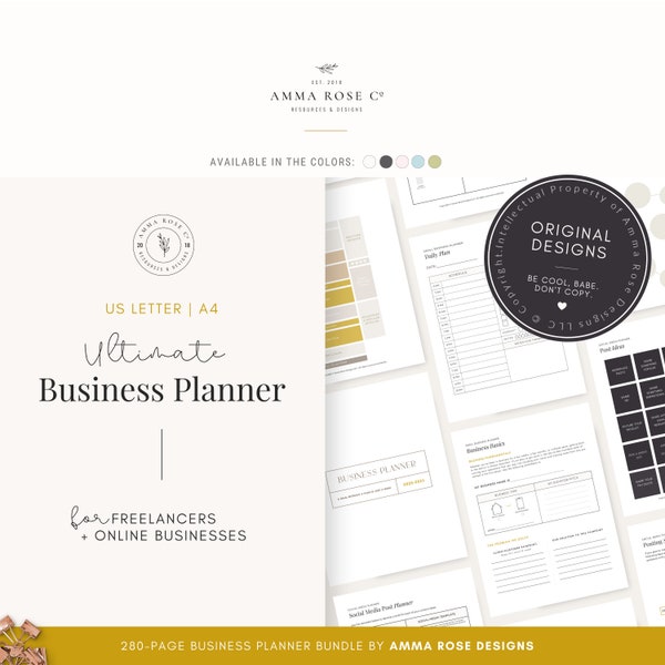 Small Business Planner Printable | Business Planner PDF | Entrepreneur Planner | Business Binder | Business Bundle | Home Business Planner