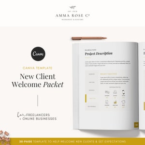 Editable New Client Welcome Packet | Welcome Packet | Client Guide | Service Business | Services Guide | Welcome Pack | Welcome Guide