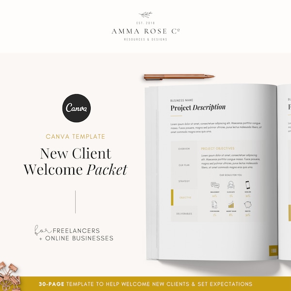 Editable New Client Welcome Packet | Welcome Packet | Client Guide | Service Business | Services Guide | Welcome Pack | Welcome Guide